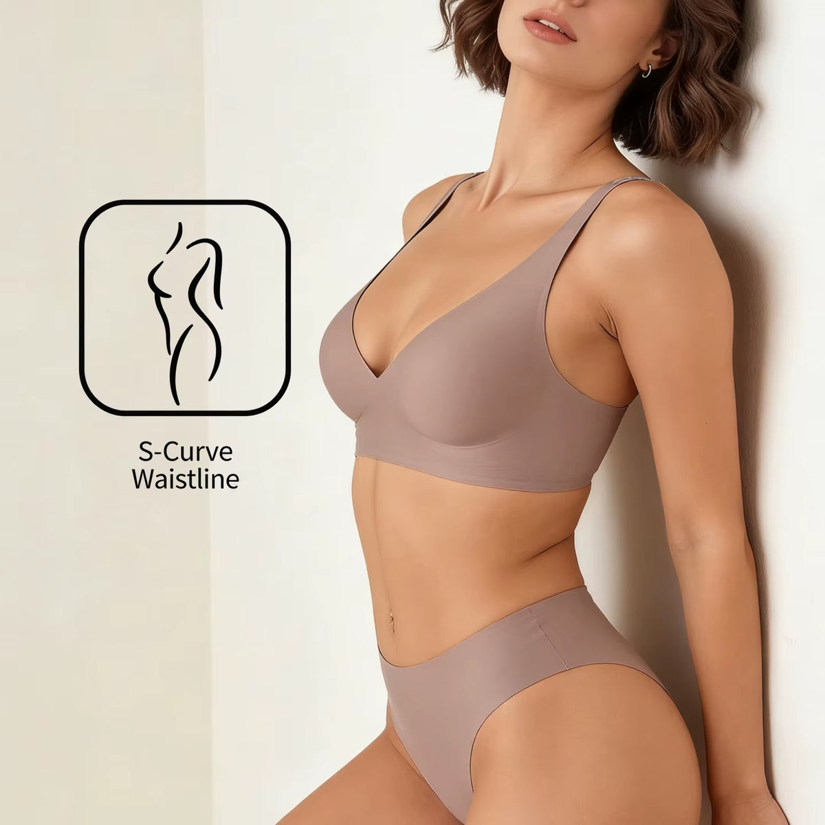 Dropping Shipping Viral Jelly Seamless V-Deep Bra for Women Gathering Wireless Low-Cut Bra Thin Push-Up Backless Bra